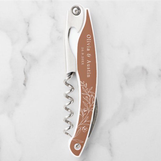 Moderne Minimalistische Boho Terracotta-Gastgesche Kellnermesser (Vorderseite)