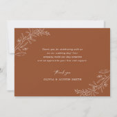Moderne Minimalistische Boho Terracotta Wedding Dankeskarte (Rückseite)