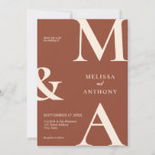 Moderne Minimalistische Boho Terracotta Wedding Einladung (Vorderseite)