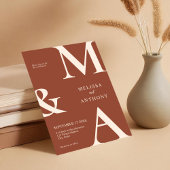 Moderne Minimalistische Boho Terracotta Wedding Einladung