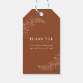 Moderne Minimalistische Boho Terracotta Wedding Geschenkanhänger (Rückseite)