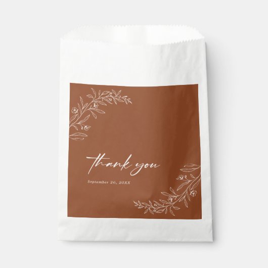 Moderne Minimalistische Boho Terracotta Wedding Geschenktütchen (Vorderseite)