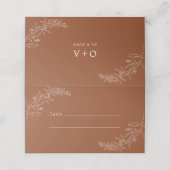 Moderne Minimalistische Boho Terracotta Wedding Platzkarte (Außenseite Aufgefaltet)