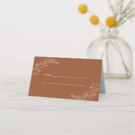 Moderne Minimalistische Boho Terracotta Wedding Platzkarte