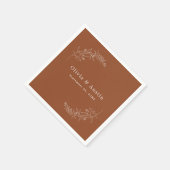 Moderne Minimalistische Boho Terracotta Wedding Serviette (Ecke)