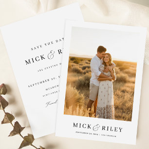 Moderne Minimalistische Boho Text und Foto Hochzei Save The Date