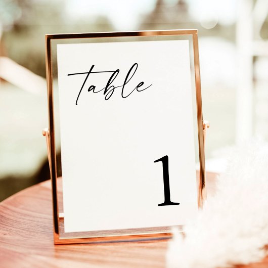 Moderne Minimalistische Boho Wedding-Tischnummern Ankündigung