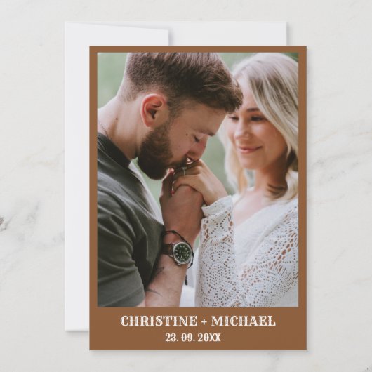 Moderne Minimalistische Boho Western Cowboy Weddin Einladung (Rückseite)