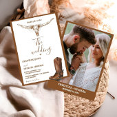Moderne Minimalistische Boho Western Cowboy Weddin Einladung