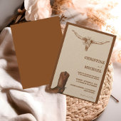 Moderne Minimalistische Boho Western Cowboy Weddin Einladung