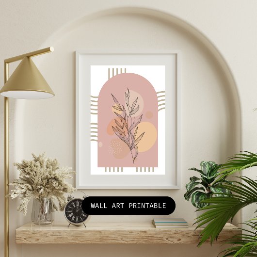 Moderne Minimalistische botanische Blätter Poster