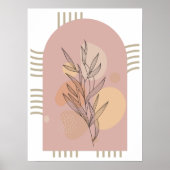 Moderne Minimalistische botanische Blätter Poster (Vorne)