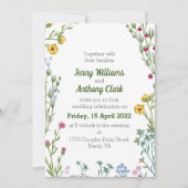 Moderne Minimalistische Botanische Blumenhochzeit Einladung (Vorderseite)