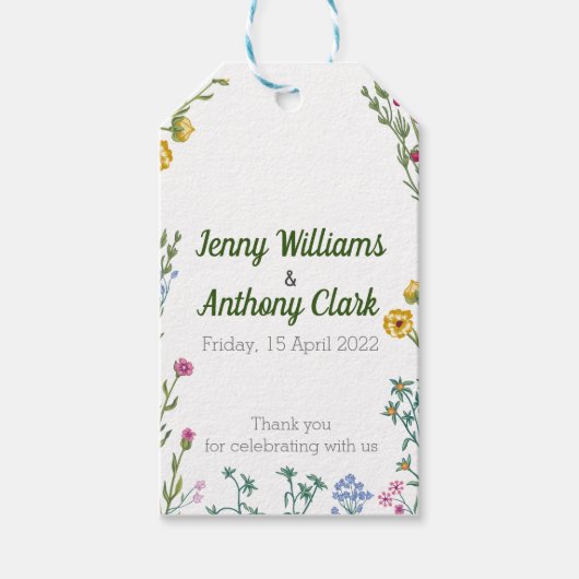 Moderne Minimalistische botanische Flora Geschenkanhänger (Vorderseite)