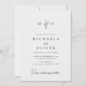 Moderne Minimalistische botanische Hochzeit Einladung (Vorderseite)