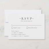 Moderne Minimalistische botanische Hochzeit RSVP Karte (Vorderseite)