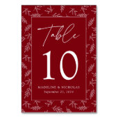 Moderne Minimalistische Botanische Hochzeit Tischnummer (Rückseite)