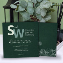 Moderne minimalistische botanische Hochzeitseinlad