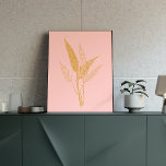 Moderne Minimalistische Botanische Linie Kunst Zei Poster<br><div class="desc">Einfache und elegante moderne botanische Linienkunst zeichnend in Rosa und Gold.</div>