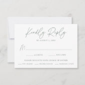 Moderne Minimalistische botanische Speisekarte RSVP Karte (Vorderseite)