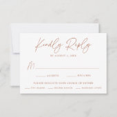 Moderne Minimalistische Botanische Terracotta auf RSVP Karte (Vorderseite)