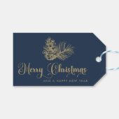 Moderne Minimalistische botanische Weihnachtsschri Geschenkanhänger (Vorderseite (Horizontal))