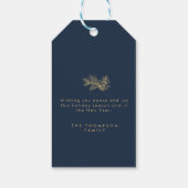 Moderne Minimalistische botanische Weihnachtsschri Geschenkanhänger (Rückseite)