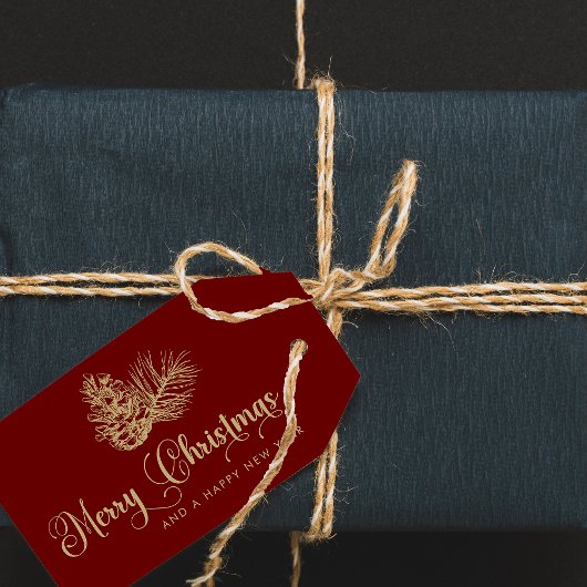 Moderne Minimalistische botanische Weihnachtsschri Geschenkanhänger