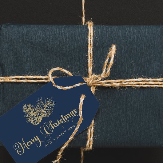 Moderne Minimalistische botanische Weihnachtsschri Geschenkanhänger