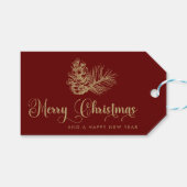 Moderne Minimalistische botanische Weihnachtsschri Geschenkanhänger (Vorderseite (Horizontal))