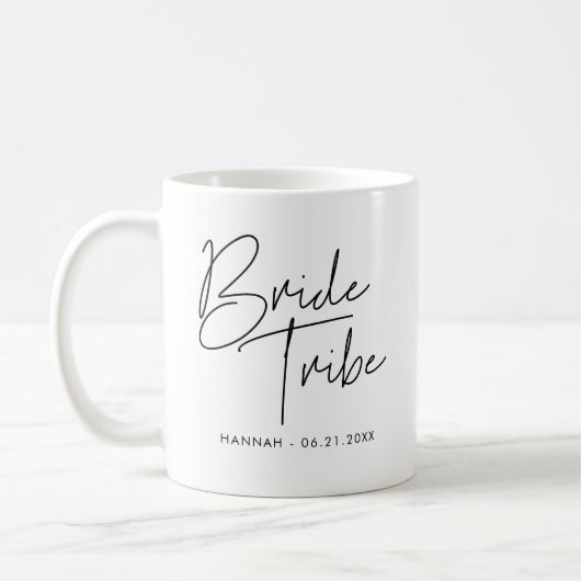 Moderne minimalistische Braut Tribe Kaffeetasse (Links)