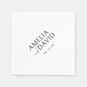 Moderne Minimalistische Braut- und Bräutigamen Serviette (Vorderseite)