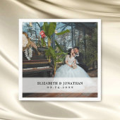 Moderne Minimalistische Braut- und Foto-Hochzeit Serviette