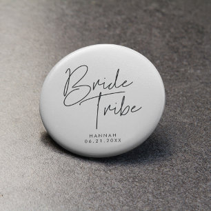 Moderne minimalistische Brautclique Button