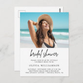 Moderne Minimalistische Brautdusche Einladung Postkarte (Vorne/Hinten)