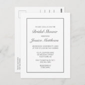 Moderne Minimalistische Brautdusche Postkarte (Vorne/Hinten)