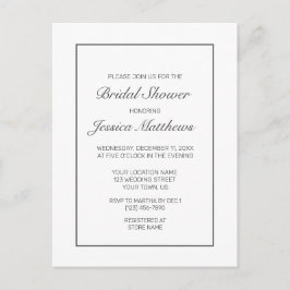 Moderne Minimalistische Brautdusche Postkarte