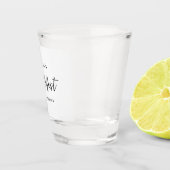 Moderne minimalistische Brautjungfer-Skriptdesign Schnapsglas (Rechts)