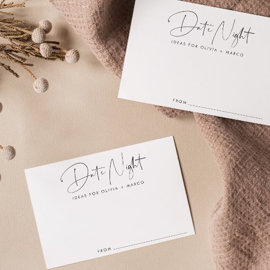 Moderne Minimalistische Brautparty Date Night Card Begleitkarte