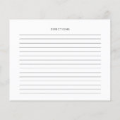 Moderne Minimalistische Brautparty-Rezeptur (Rückseite)