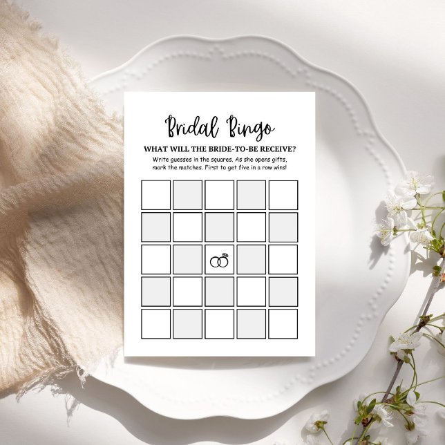 Moderne Minimalistische Bridal Bingo Bridal Game C (Von Creator hochgeladen)