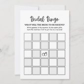 Moderne Minimalistische Bridal Bingo Bridal Game C (Vorderseite)