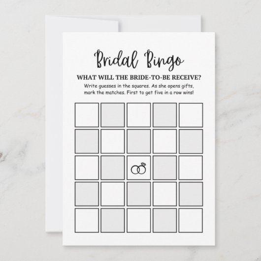 Moderne Minimalistische Bridal Bingo Bridal Game C (Vorderseite)
