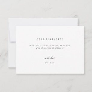Moderne Minimalistische Bridesmaid-Vorschlagskarte Einladung