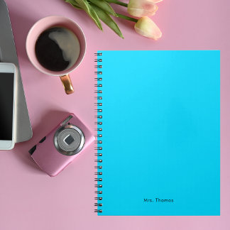 Moderne Minimalistische Bright Blue Lehrerin Werts Notizblock