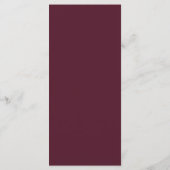Moderne Minimalistische Burgundy White Wedding Menükarte (Rückseite)