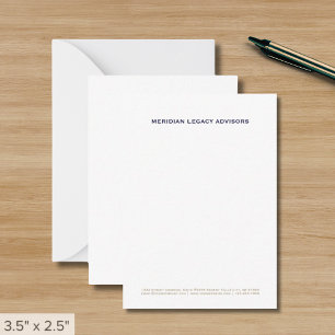 Moderne Minimalistische Business Note Card Mitteilungskarte