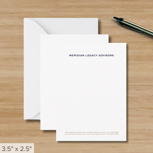 Moderne Minimalistische Business Note Card Mitteilungskarte