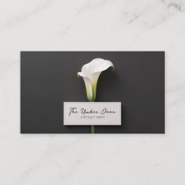 Moderne Minimalistische Calla Lily Black Visitenkarte