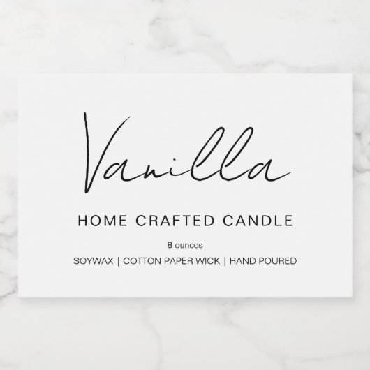 Moderne Minimalistische Candle-Label-Aufkleber Lebensmitteletikett (Einzelnes Label)